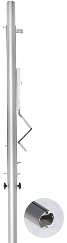Sport-Thieme Volleyball Mittelpfosten ø 83 mm | Spezialprofil, superstabil, DVV II, DIN EN 1271 | 1 Stück | Silber eloxiert | 300 cm, 19 kg, für Bodenhülsen, Vereinssport