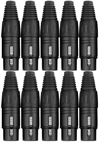 Pronomic XFPLUG Black XLR Stecker female - 10er Pack