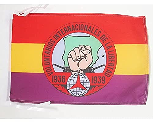 AZ FLAG Bandera España Republicana Voluntarios Libertad 45x30 cm Cuerdas