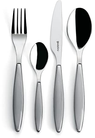 Guzzini, Ménagère 24 Pièces, 15,8 x 7,5 x h25,5 cm, Gris Ciel D'hiver