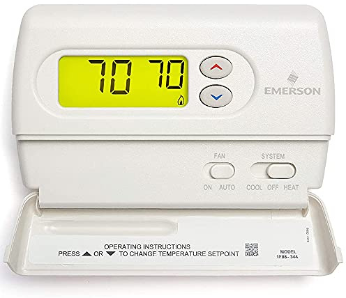 White-Rodgers Emerson 1F86-344 Non-Programmable Thermostat for Single-Stage Systems