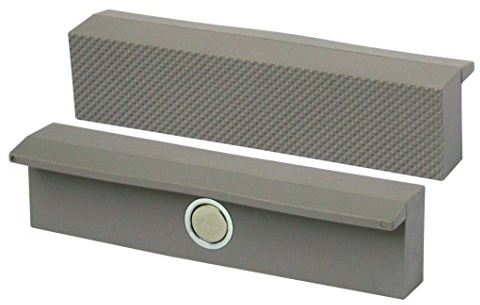 Heuer Schraubstockbacken (Schutzbacken, passend zu Schraubstock 120 mm, mit Magnet, rechwinkeliges und planparalleles Profil, Material: Polyurethan) 107120