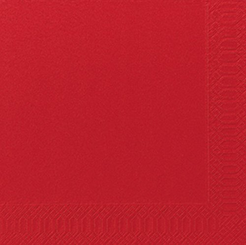 Duni Dinner-Servietten 3lagig Tissue Uni rot, 40 x 40 cm, 250 Stück
