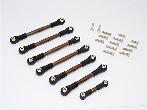 GPM For Traxxas Slash 4X4 & Telluride 4X4 Upgrade Parts Spring Steel Completed Turnbuckles With Plastic Ball Ends - 7Pcs Set Black