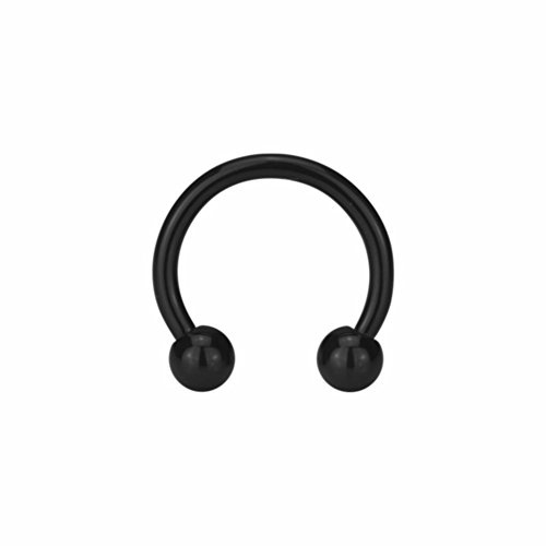 eeddoo Piercing Hufeisen Septum Schwarz Edelstahl
