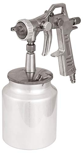 Original Einhell Farbspritzpistole mit Saugbecher (Kompressor-Zubehör, 1 L Saugbecher, Farbmengenregler, Punkt-/Breitstrahlregler, drehbare Düse, inkl. Stecknippel)