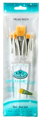 Royal & Langnickel Aqualon Wisp Flat Artist Brush Set, 5-piece