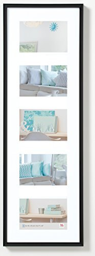 walther design Cadre Photo Noir 5X 10x15 cm galerie avec Passe-Partout, Cadre Plastique New Lifestyle KV515B