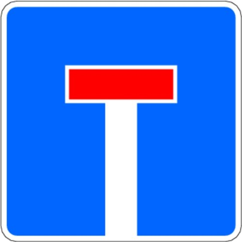 LEMAX® Verkehrszeichen - Sackgasse, Zeichen 357 Alu 2 mm, RA1 blau Aufdruckfarbe: rot/weiß 420x420mm