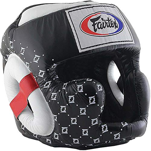 Fairtex Kopfschutz Super Sparring HG10, schwarz/weiß, XL