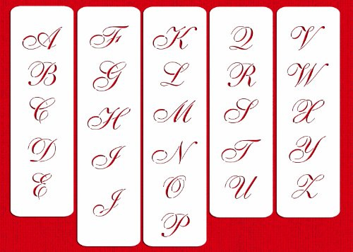 Designer Stencils C110 1.75 Medium Script Cake Stencil, Beige/Semi-Transparent