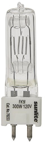 Sunlite FKW 300W/T6/120V/GY9.5 300-watt, 120-volt, Bi-Pin Based, Stage and Studio T6 Bulb, Clear