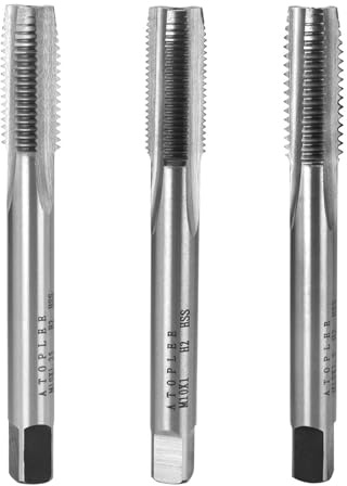 Atoplee Tarauds à fileter， Lot de 3 tarauds métriques HSS M10 filetage à droite (M10 x 1,0 / M10 x 1,25 / M10 x 1,5)