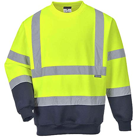 Portwest Sweatshirt bicolore HiVis, Couleur: Jaune/Marine, Taille: XL, B306YNRXL