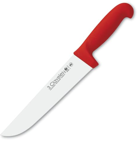 3Claveles 1291 - Cuchillo carnicero, 20 cm, 8 pulgadas, color rojo