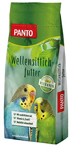PANTO Wellensittichfutter mit Pluramin - artgerechte Saatenmischung für Wellensittiche, Vogelfutter mit natürlichem Jod, 25 kg