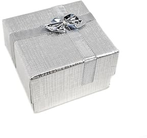 Yudu 10 x Ringetuis Schmuckschachtel Ringebox Schmuckkästchen Schmucketuis(silber)