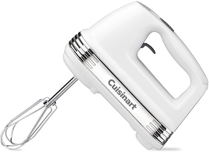 Cuisinart Power Advantage 5-Speed Hand Mixer, 220W-Motor Hand Blender Electric Mixer with 5 Speed Settings, Extra-Long Dishwasher-Safe Beaters, 60-Inch Swivel Cord, HM-50, White