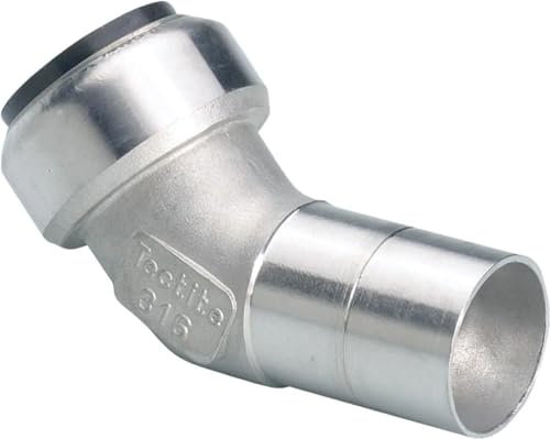 Edelstahl Steckfitting Tectite Bogen 45° 15 mm Innen/Außen lösbar, TS040