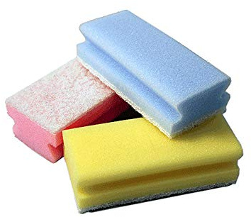 Ramon Hygiene Esponja antiarañazos, Esponja Verde con Estropajo Blanco, 15 x 7 cm, 10 Unidades