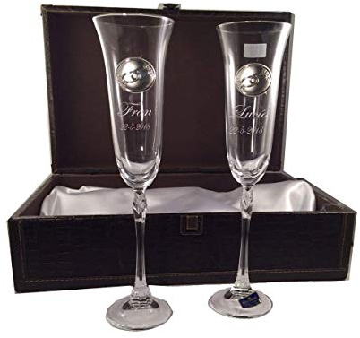 Copas para boda con alianzas de plata. PERSONALIZADAS. Incluye grabado