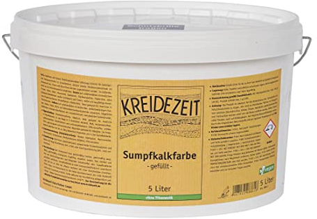 Kreidezeit Sumpfkalkfarbe 5 Liter, Mineral, 5 l, Wasserfest, Matt, Innenwände, 50-60 m², Farbe