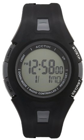 Acctim Alarme Radio Controlled Watch Black Digital Sports Watch