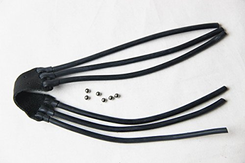 Lot de 3 Bandes élastiques noire super durable en caoutchouc ELASTICA pour le remplacement de la catapulte de chasse extérieure, lance-pierres, Noir , 6 strips