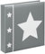 Hama Skies Slip-In Photo Album | Memo Album With 100 Pages | For Inserting 200 Photos in 10x15 Format | Star Motif | 22.5cm x 22cm | Grey Photo Book