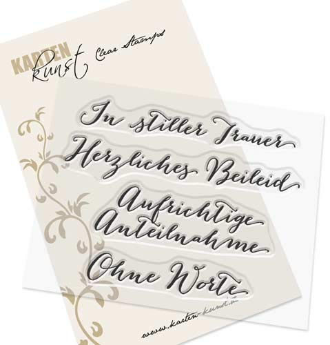 Karten-Kunst Clear Stamp-Set Stempel-Gummi Große Worte In Stiller Trauer