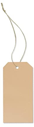 500 Warenanhänger aus Karton Stückwarenanhänger Hängeetiketten 60x120 mm mit Faden geschlossen 5223010 + 692001G Anhängeetiketten Kartonetiketten