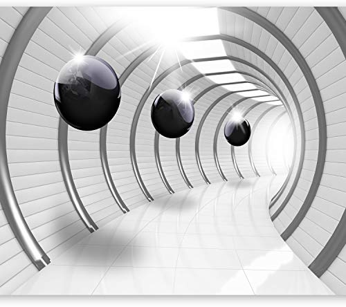 Wallpaper, Wall Mural 350x256 cm Non-Woven Premium Art Print Fleece Wall | Mural Decoration Poster Picture Design Modern Abstract Balls Ball 3D Black White