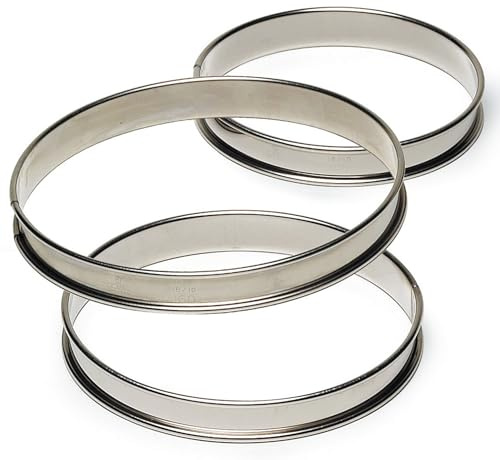 Gobel - Cercle à tarte inox - bord roulé - Ø10 cm h2,7 cm - 4/10ème | Fabriqué en France ; inox 4/10ème, bord roulé sans arêtes vives ; haut de gamme, démoulage facile, qualité pro