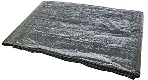 Amtech 24' x 18' Tarpaulin, Green, Heavy-Duty Laminated Polypropylene with Reinforced Hems & Grommets, for All-Weather Site Cover.