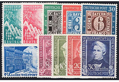 Goldhahn BRD Bund Jahrgang 1949 postfrisch ** MNH komplett Nr. 111-120 Briefmarken für Sammler
