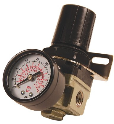 Primefit R1401G Mini Air Regulator with steel-Protected Gauge, 60-Scfm At 100-Psi, 1/4 Npt