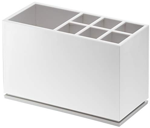 YAMAZAKI 7843 Mist Toothbrush Stand, White, ABS Resin/Elastomer, 11 x 5 x 7 cm