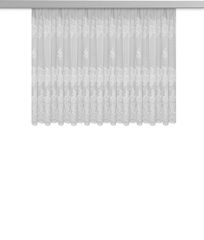 Unbekannt Fertiggardine Gardine Verona - Jaquard-Store - weiß - BxH 450x125 cm