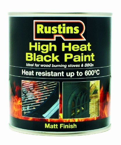 Rustins HRBL500 500ml High Heat Paint - Black by Rustins