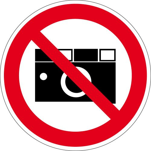 Verbotsschild aus Kunststoff - Fotografieren verboten - Ø 20 cm