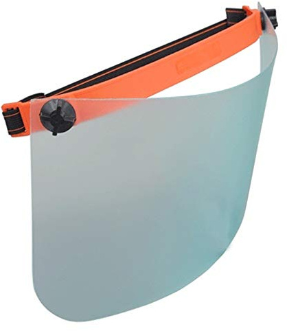 Visière de protection réglable pour débroussaillage, en polycarbonate transparent