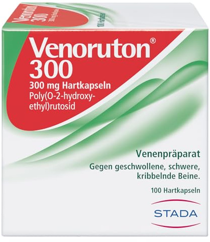 Venoruton 300 gegen geschwollene, schwere, kribbelnde Beine, 100 St | apothekenpflichtig, Oxerutin 300 mg, 100 Hartkapseln, STADA Consumer Health, Veneninsuffizienz, Ödeme