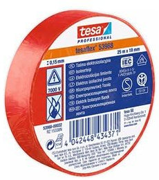 Tesa 53948-00015-15 - Cinta aislante 20x19 roja