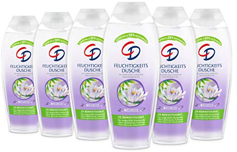 CD Feuchtigkeitsdusche 'Wasserlilie', 6 x 250 ml, Duschgel für belebende Frische, für empfindliche Haut geeignet, pH-hautneutral, vegane Körperpflege
