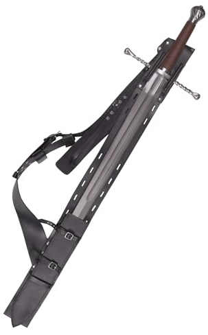 Battle-Merchant Rückenscheide für Zweihänder aus Leder, schwarz | Schwertscheide für Schwerter, für Mittelalter oder Wikinger Reenactment, LARP, Historische Darstellungen & Fantasy Cosplay