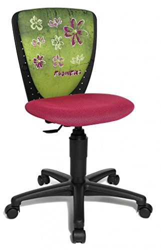 Topstar Barnsnurrstol Nic blommor svart/rosa