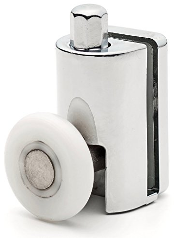 ShowerPart Single Bottom Shower Door Rollers/Wheels/Runners L073, Diameter 25mm, Wheel Thickness 6mm, Chromed Plastic Cover, Shower Door Replacement Parts, 2X