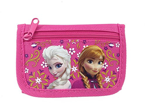 Disney Frozen Elsa and Anna Tri Fold Kids Wallet Hot Pink