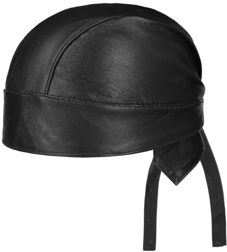 LIPODO Bandana in Pelle Uomo - Pirata Motocicletta Estate/Inverno - Taglia Unica Nero