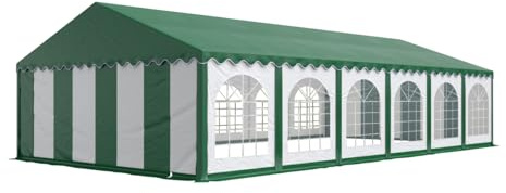 Tente Barnum de Réception 6x12 m Bâches PVC 750 N Vert Cadre de Sol Jardin